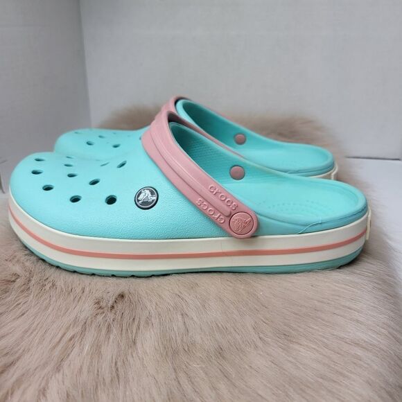 Crocs Cotton Candy Blue Slip On Waterproof Clogs  Shoes W7 M9 - Picture 3 of 9